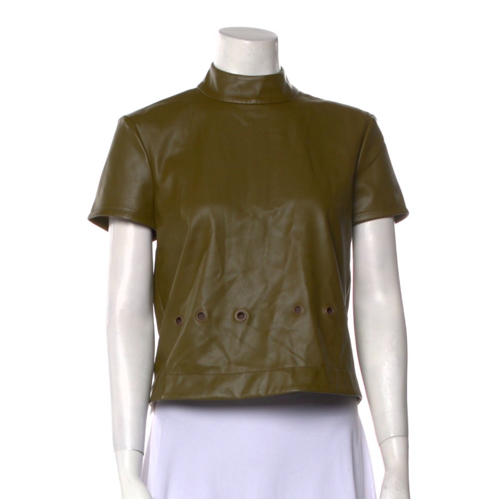 STAUD Mock Neck Short Sleeve Top